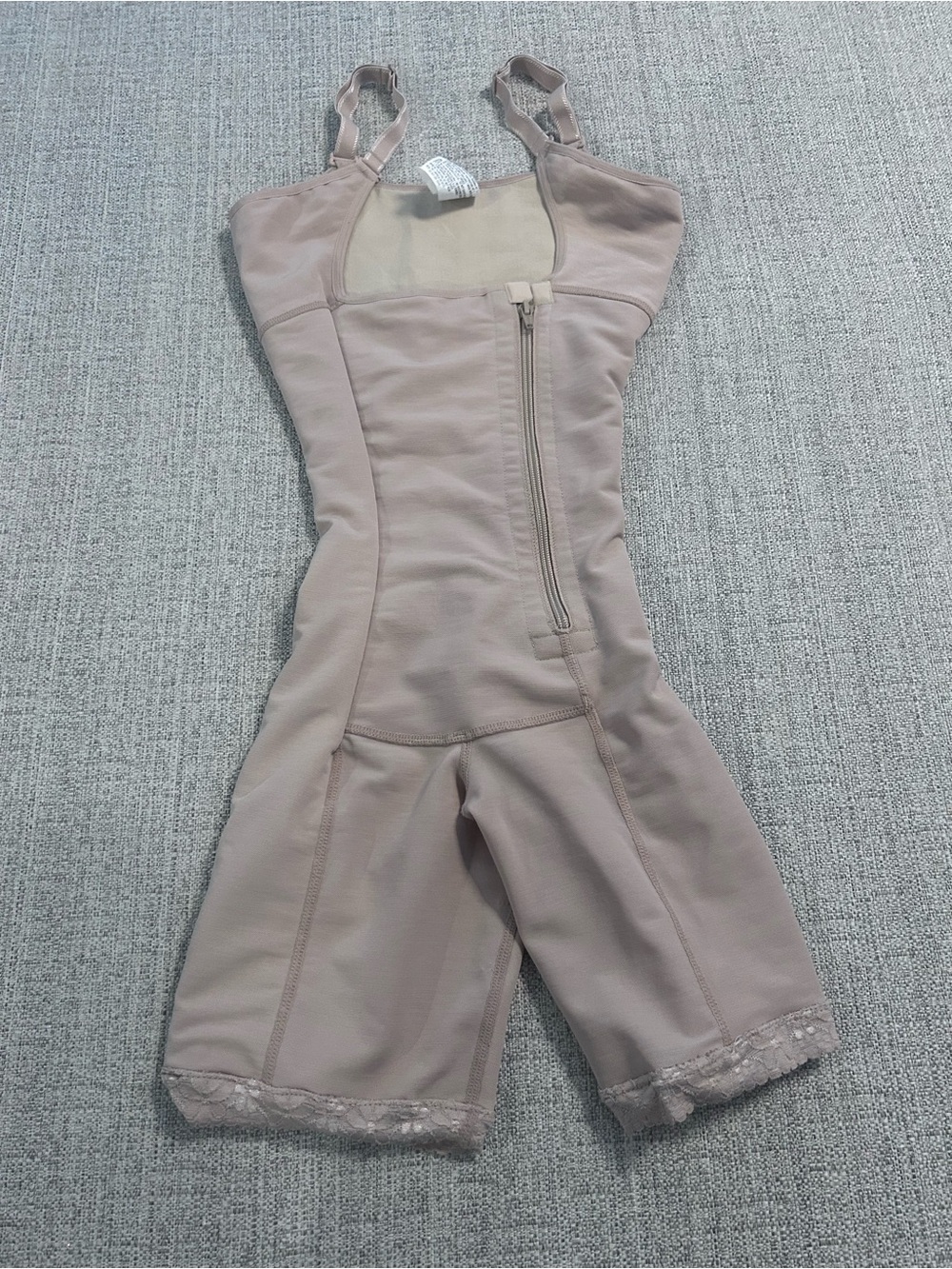 Diane Poitiere Faja Beige Shapewear Bodysuit with Front Zipper Size S